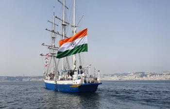Indian Navy’s first Sail Training Ship INS Tarangini, the rider of waves, visited Algiers for a 3 day goodwill visit from 7-9 June 2022. INS Tarangini's soaring mast and sails provided a majestic backdrop for International Day of Yoga's curtain raiser! The ship's crew joined local yoga enthusiasts at Algiers port under blue skies.